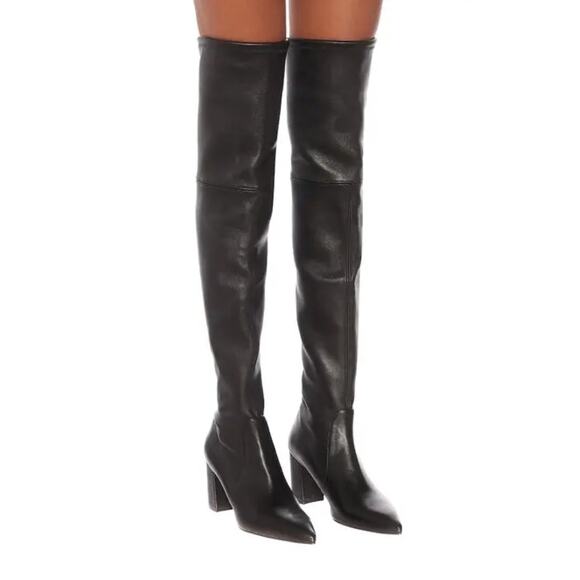 Stuart Weitzman Lesley 75 Knee High Boots Black Leather Size 9 US 39.5 EU NIB - Picture 1 of 16